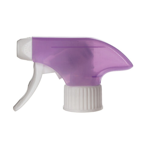 Two Finger Trigger Sprayer, 28/410, Spray/Stream Nozzle, Purple/White 1.3ml