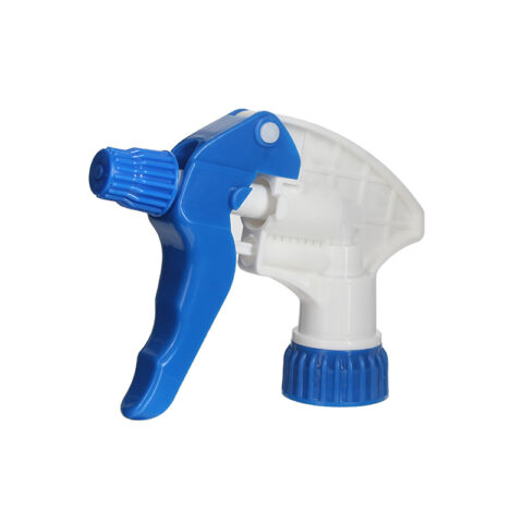 Heavy Duty Trigger Sprayer, 28-400, Acid Resistant, Spray/Stream, White/Blue, 1.1ml - side view