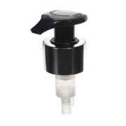 Aluminum Lotion Pump, 28-410, Lock Up, Spring Outside, 2ml Output - top view - NABO Plastic