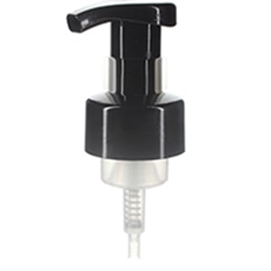 a black foamer pump