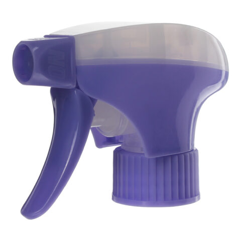 28-410 Triggers for Spray Bottles, All-Plastic, Spray Only, Purple/Clear, 1.2ml - side view