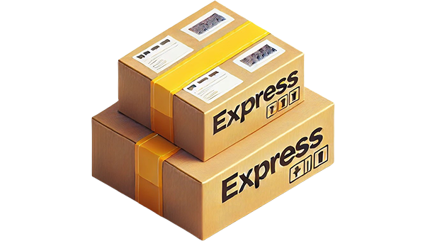 two express cartons for free samples sending